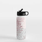 Floral Pattern, Pink, Gray and White Water Bottle Gallery Image 1