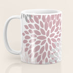 Floral Pattern, Pink, Gray and White Coffee Mug Gallery Image 3