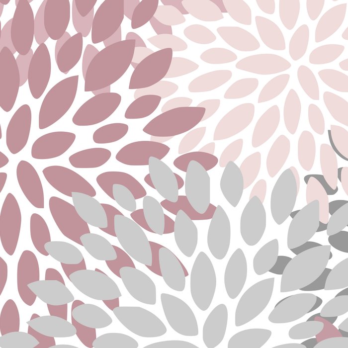 Floral Pattern, Pink, Gray and White Coffee Mug Gallery Image 2