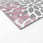 Floral Pattern, Pink, Gray and White Welcome Mat Gallery Image 2
