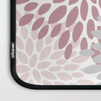 Floral Pattern, Pink, Gray and White Laptop Sleeve Gallery Image 3