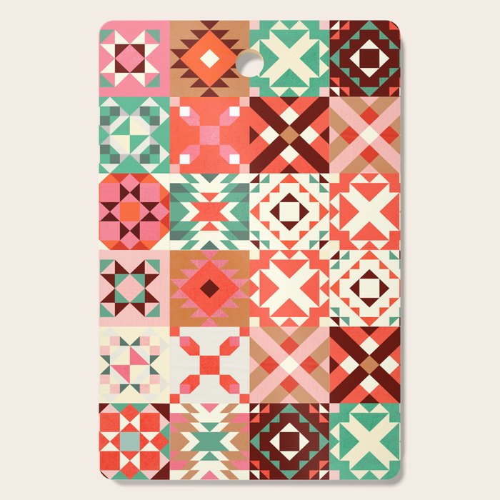 Winter Quilt Pattern no4 Cutting Board Gallery Image 1