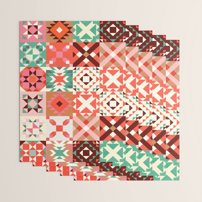 Winter Quilt Pattern no4 Wrapping Paper Gallery Image 3