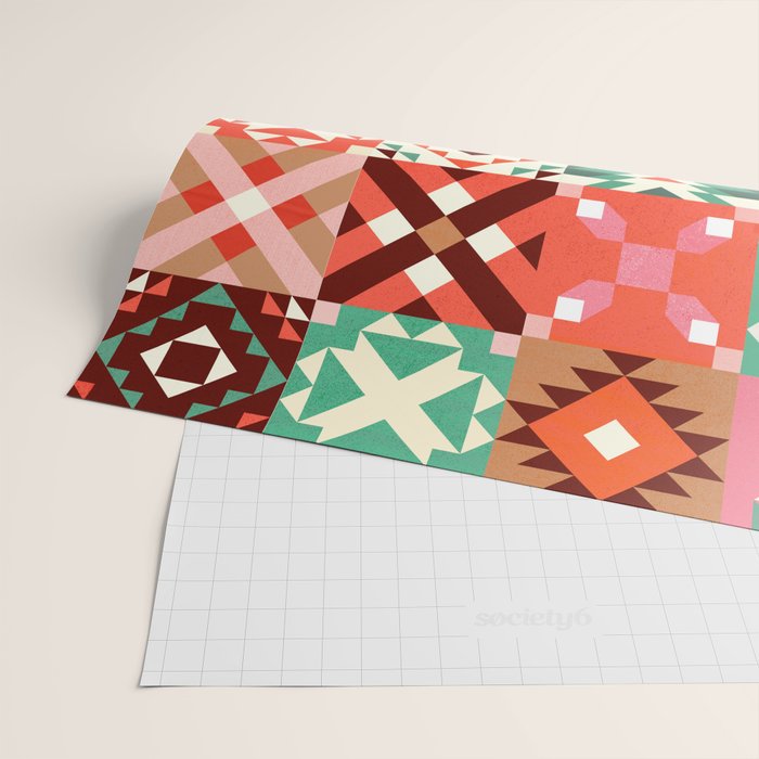 Winter Quilt Pattern no4 Wrapping Paper Gallery Image 2
