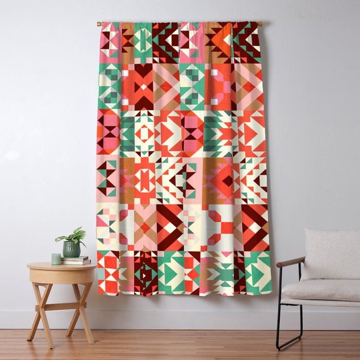 Winter Quilt Pattern no4 Window Curtain Gallery Image 1