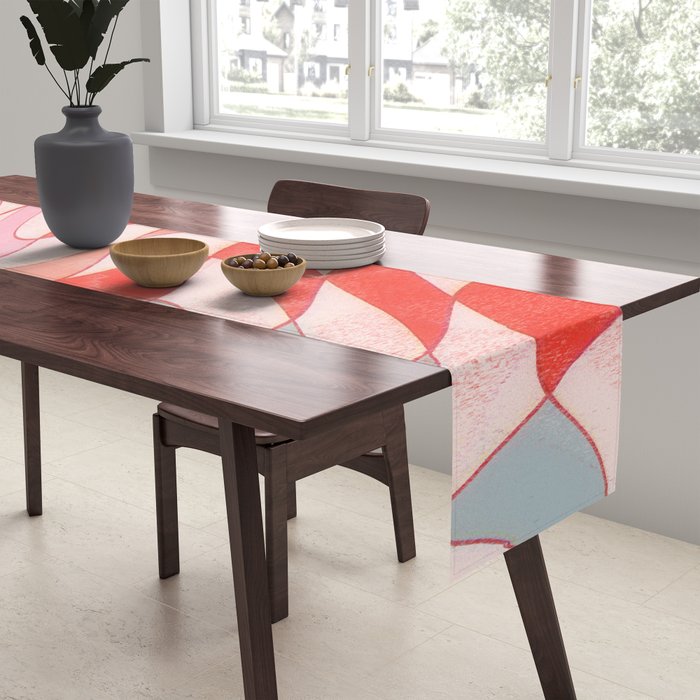 Liquid pinky abstract retro pattern  Table Runner Gallery Image 2