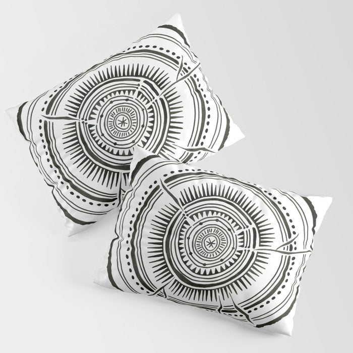 Quaking Aspen - Black Tree Rings Pillow Sham Gallery Image 1