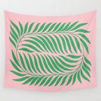 Two Ferns: Azalea & Ocean Green Wall Tapestry Gallery Image 4