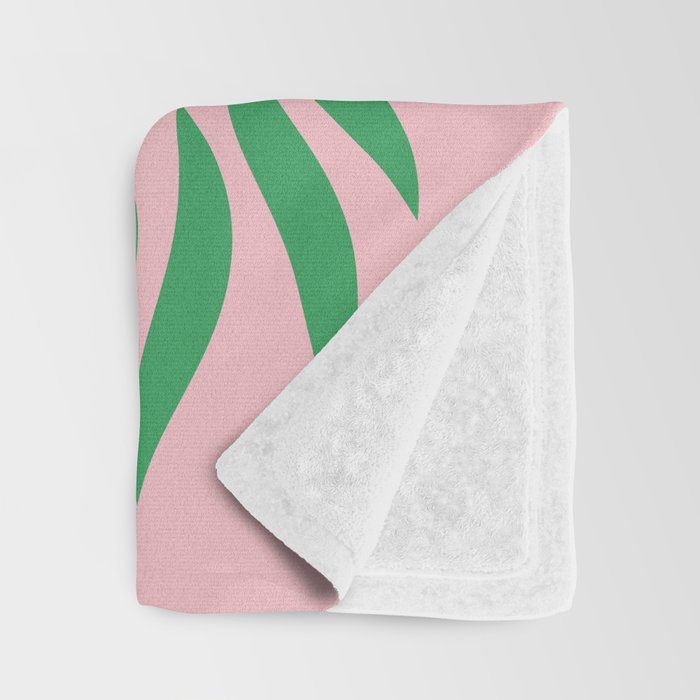 Two Ferns: Azalea & Ocean Green Throw Blanket Gallery Image 3