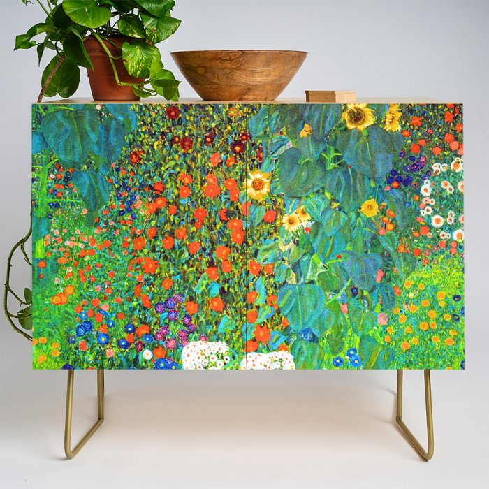 Gustav Klimt Garden with Sunflowers Credenza Gallery Image 1