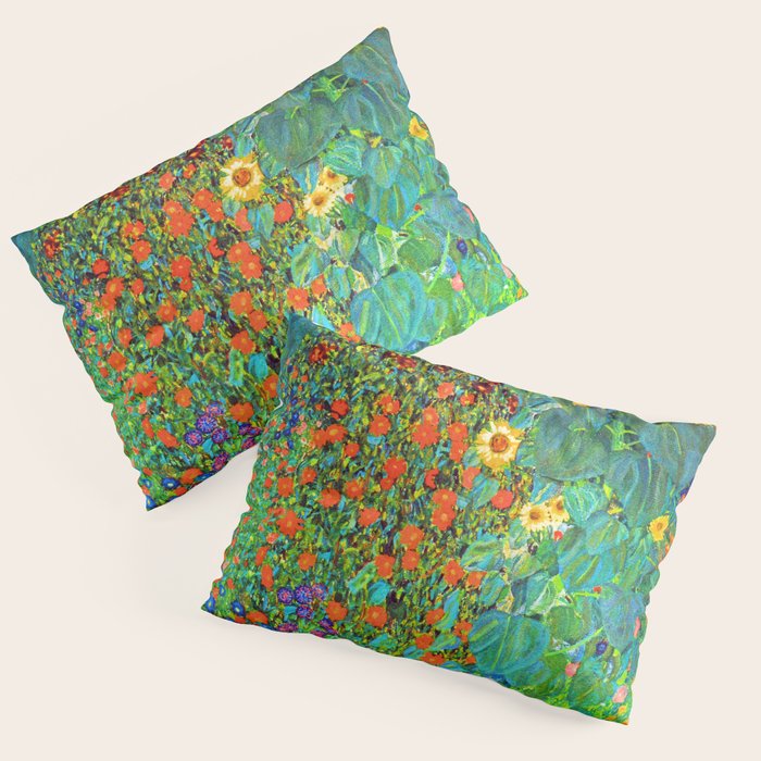 Gustav Klimt Garden with Sunflowers Pillow Sham Gallery Image 1