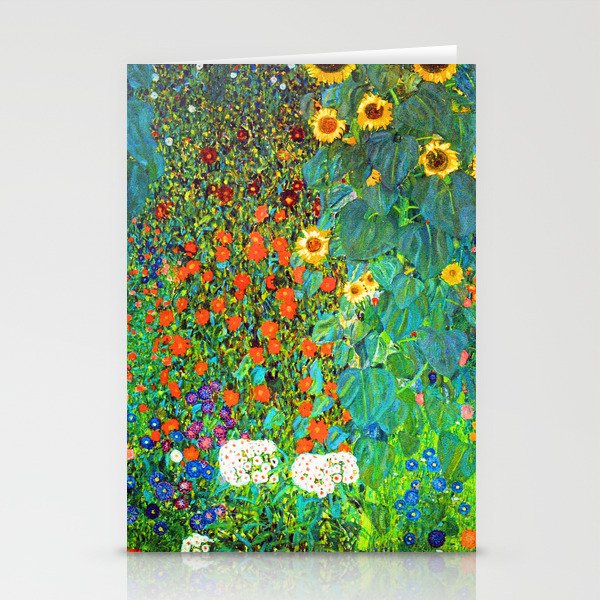 Gustav Klimt Garden with Sunflowers Stationery Card Gallery Image 2