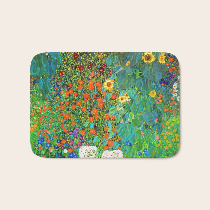 Gustav Klimt Garden with Sunflowers Bath Mat Gallery Image 1