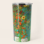 Gustav Klimt Garden with Sunflowers Travel Mug Gallery Image 1