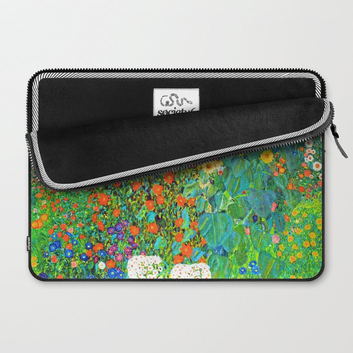 Gustav Klimt Garden with Sunflowers Laptop Sleeve Gallery Image 2