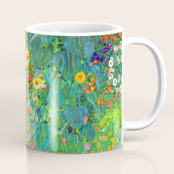 Gustav Klimt Garden with Sunflowers Coffee Mug Gallery Image 1