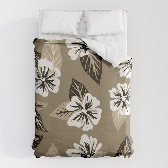 Mountain Wild Flowers - Sepia Duvet Cover Gallery Image 6