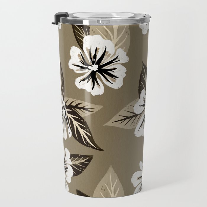 Mountain Wild Flowers - Sepia Travel Mug Gallery Image 3