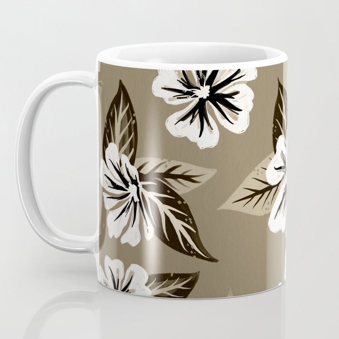 Mountain Wild Flowers - Sepia Coffee Mug Gallery Image 3