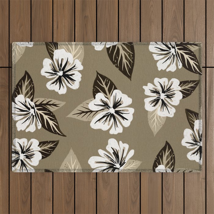 Mountain Wild Flowers - Sepia Outdoor Rug Gallery Image 1