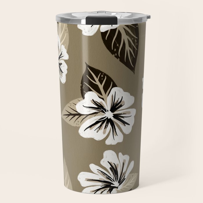 Mountain Wild Flowers - Sepia Travel Mug Gallery Image 1