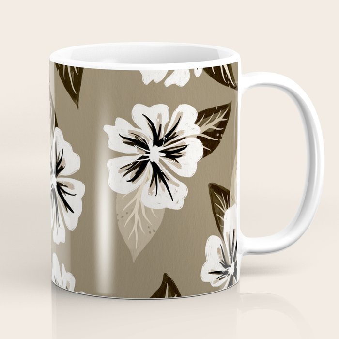 Mountain Wild Flowers - Sepia Coffee Mug Gallery Image 1