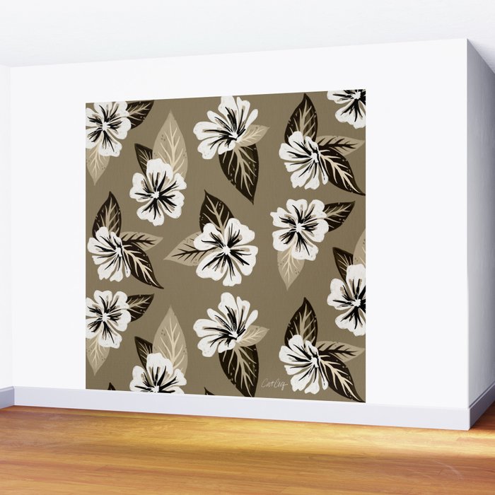 Mountain Wild Flowers - Sepia Wall Mural Gallery Image 2