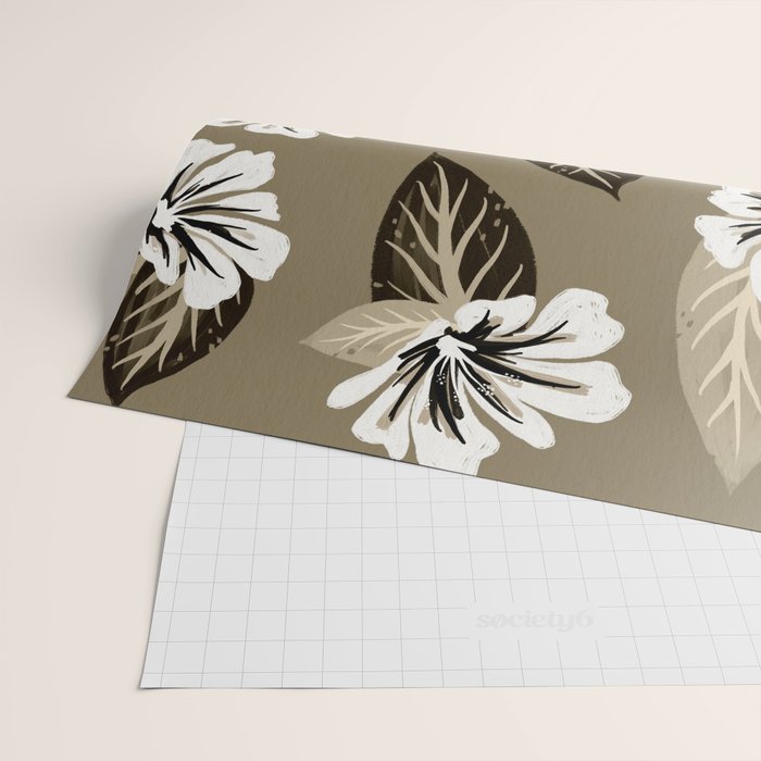 Mountain Wild Flowers - Sepia Wrapping Paper Gallery Image 2