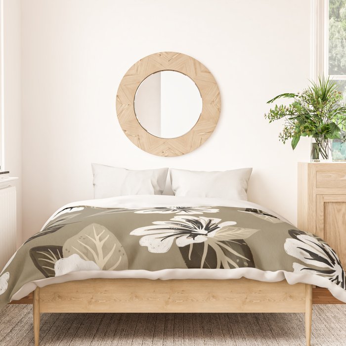 Mountain Wild Flowers - Sepia Duvet Cover Gallery Image 3