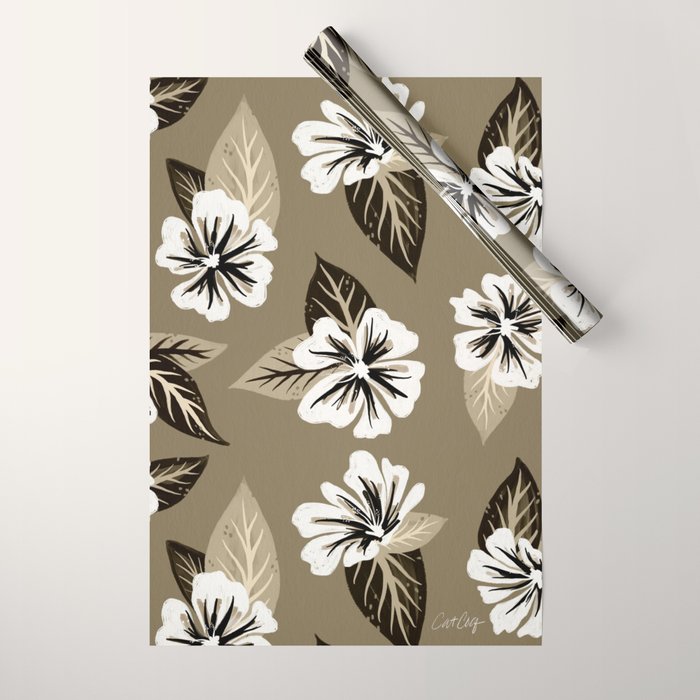 Mountain Wild Flowers - Sepia Wrapping Paper Gallery Image 1