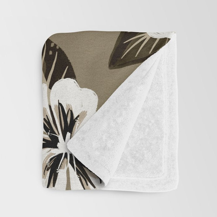 Mountain Wild Flowers - Sepia Throw Blanket Gallery Image 3