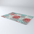 Festive, Flowers in Red, Teal and Gray Rug Gallery Image 3