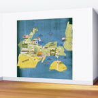 Map of Northern Michigan - Pasty Tour in Emerald Wall Mural Gallery Image 2