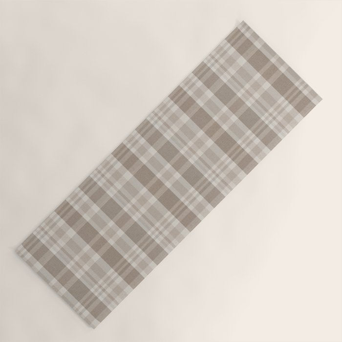 Checkered, Plaid Prints, Warm Brown Yoga Mat Gallery Image 1