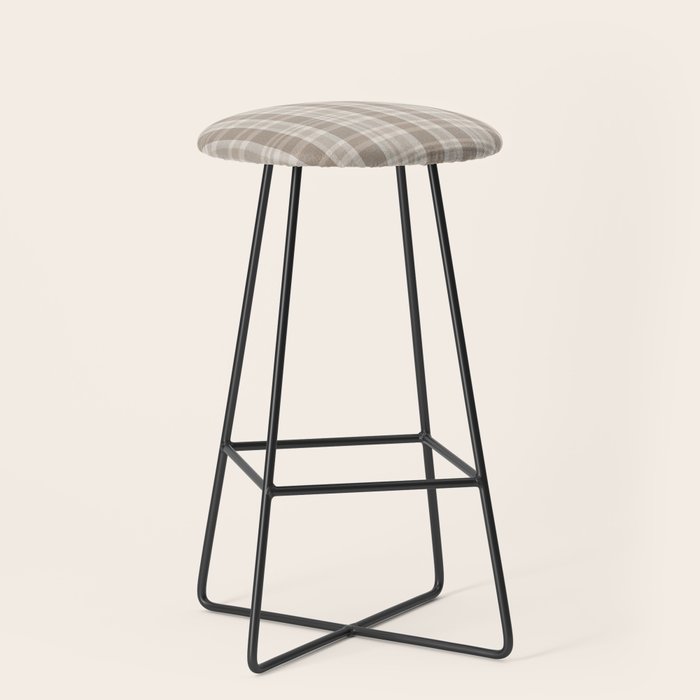 Checkered, Plaid Prints, Warm Brown Stool Gallery Image 1