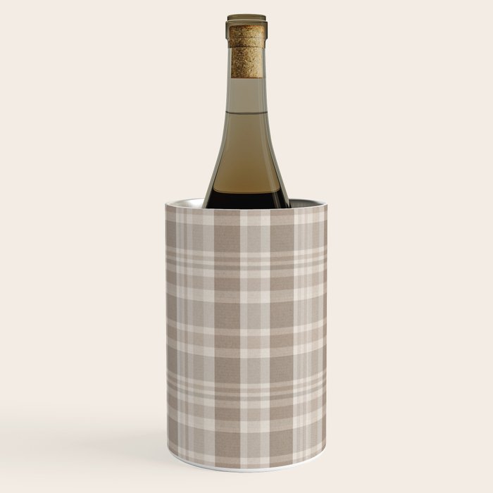 Checkered, Plaid Prints, Warm Brown Wine Chiller Gallery Image 2