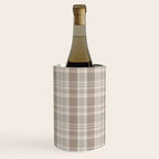 Checkered, Plaid Prints, Warm Brown Wine Chiller Gallery Image 2
