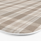 Checkered, Plaid Prints, Warm Brown Bath Mat Gallery Image 3