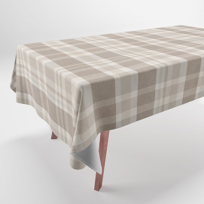 Checkered, Plaid Prints, Warm Brown Tablecloth Gallery Image 1