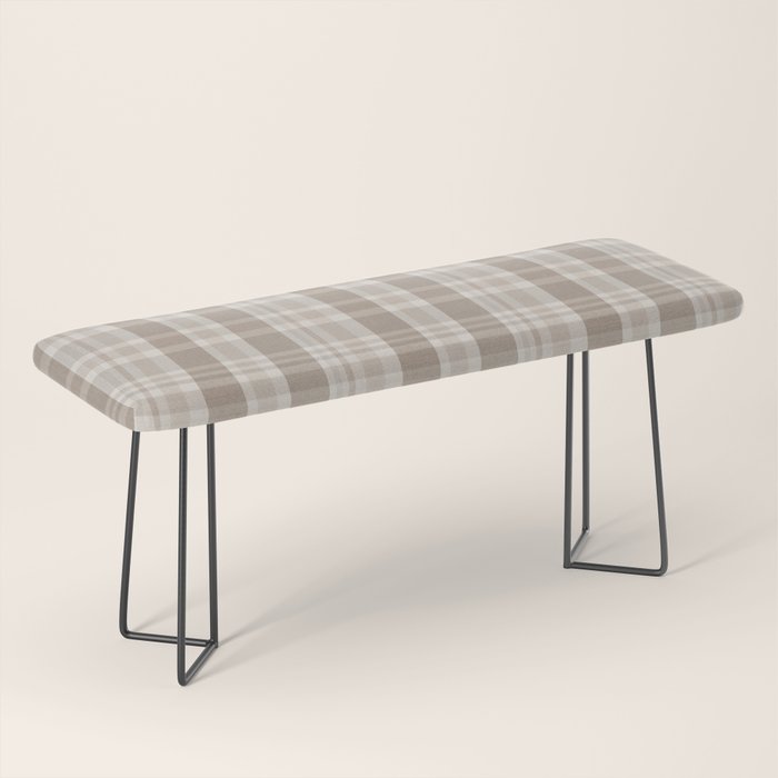 Checkered, Plaid Prints, Warm Brown Bench Gallery Image 1