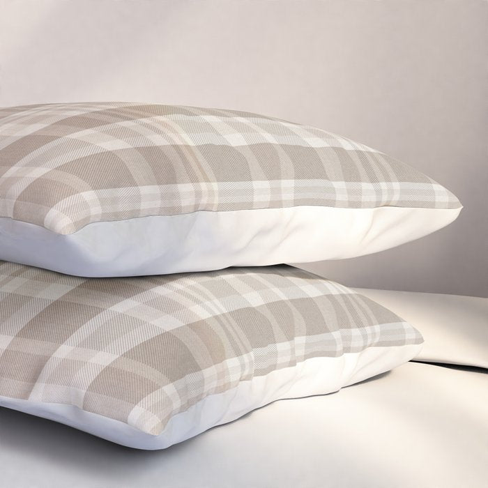Checkered, Plaid Prints, Warm Brown Pillow Sham Gallery Image 3