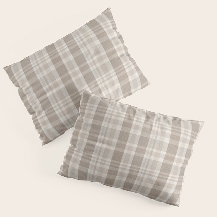 Checkered, Plaid Prints, Warm Brown Pillow Sham Gallery Image 3
