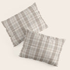 Checkered, Plaid Prints, Warm Brown Pillow Sham Gallery Image 3