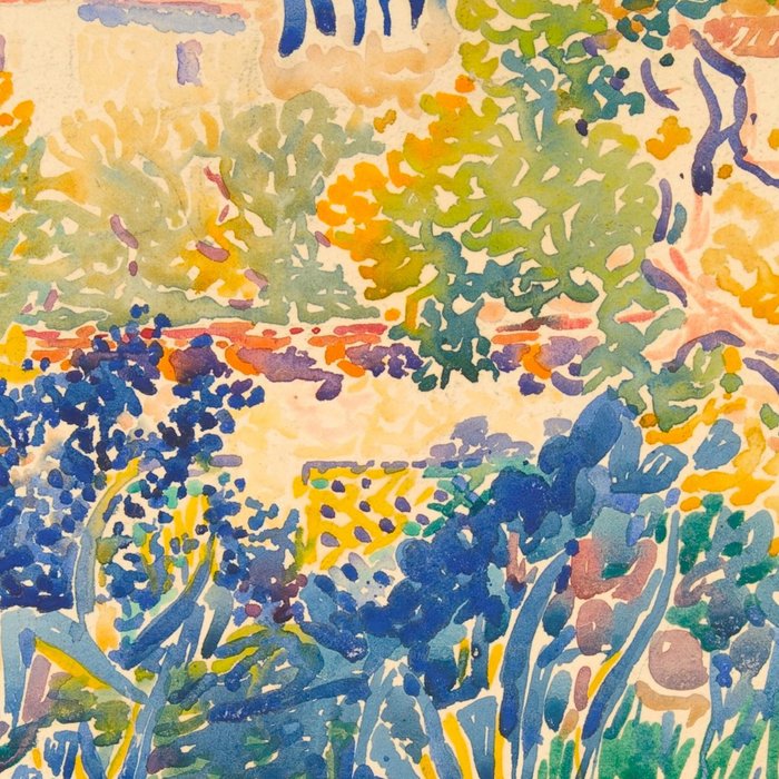 Henri-Edmond Cross Neo-Impressionism Pointillism The Artist's Garden at St. Clair Watercolor Paintin Coffee Mug Gallery Image 2