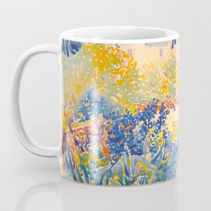 Henri-Edmond Cross Neo-Impressionism Pointillism The Artist's Garden at St. Clair Watercolor Paintin Coffee Mug Gallery Image 3