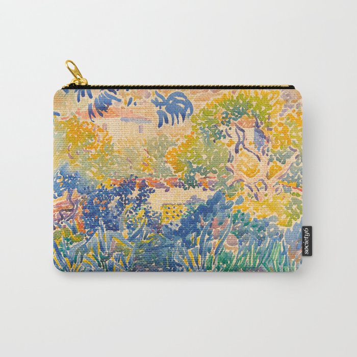 Henri-Edmond Cross Neo-Impressionism Pointillism The Artist's Garden at St. Clair Watercolor Paintin Carry All Pouch Gallery Image 1