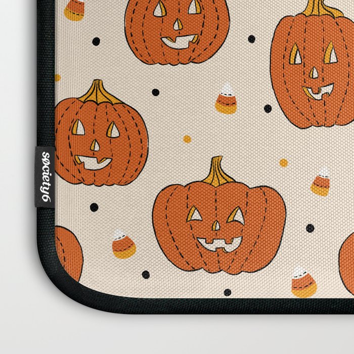 Happy Pumpkins - Beige Laptop Sleeve Gallery Image 3