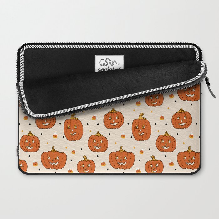 Happy Pumpkins - Beige Laptop Sleeve Gallery Image 2