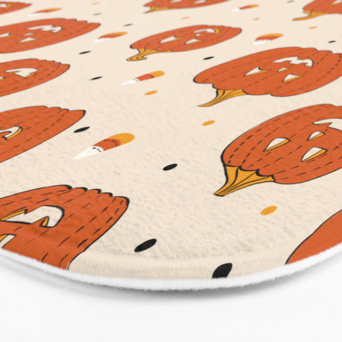 Happy Pumpkins - Beige Bath Mat Gallery Image 3