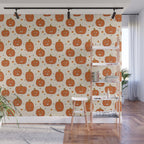 Happy Pumpkins - Beige Wall Mural Gallery Image 1